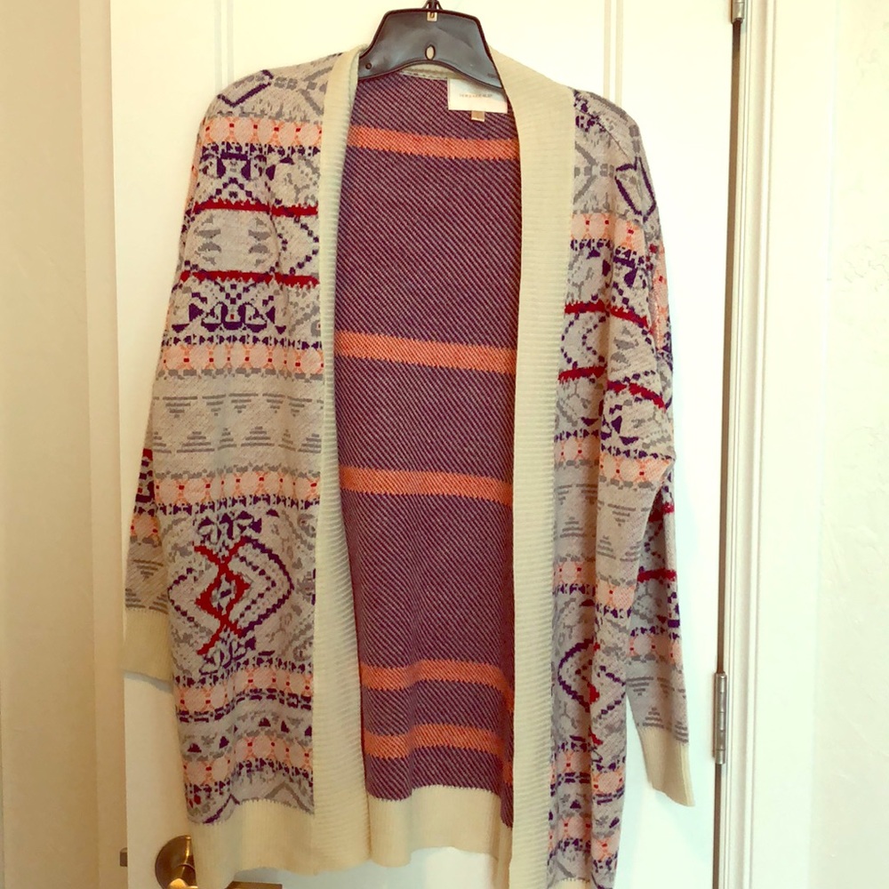 Long sleeve multi color cardigan